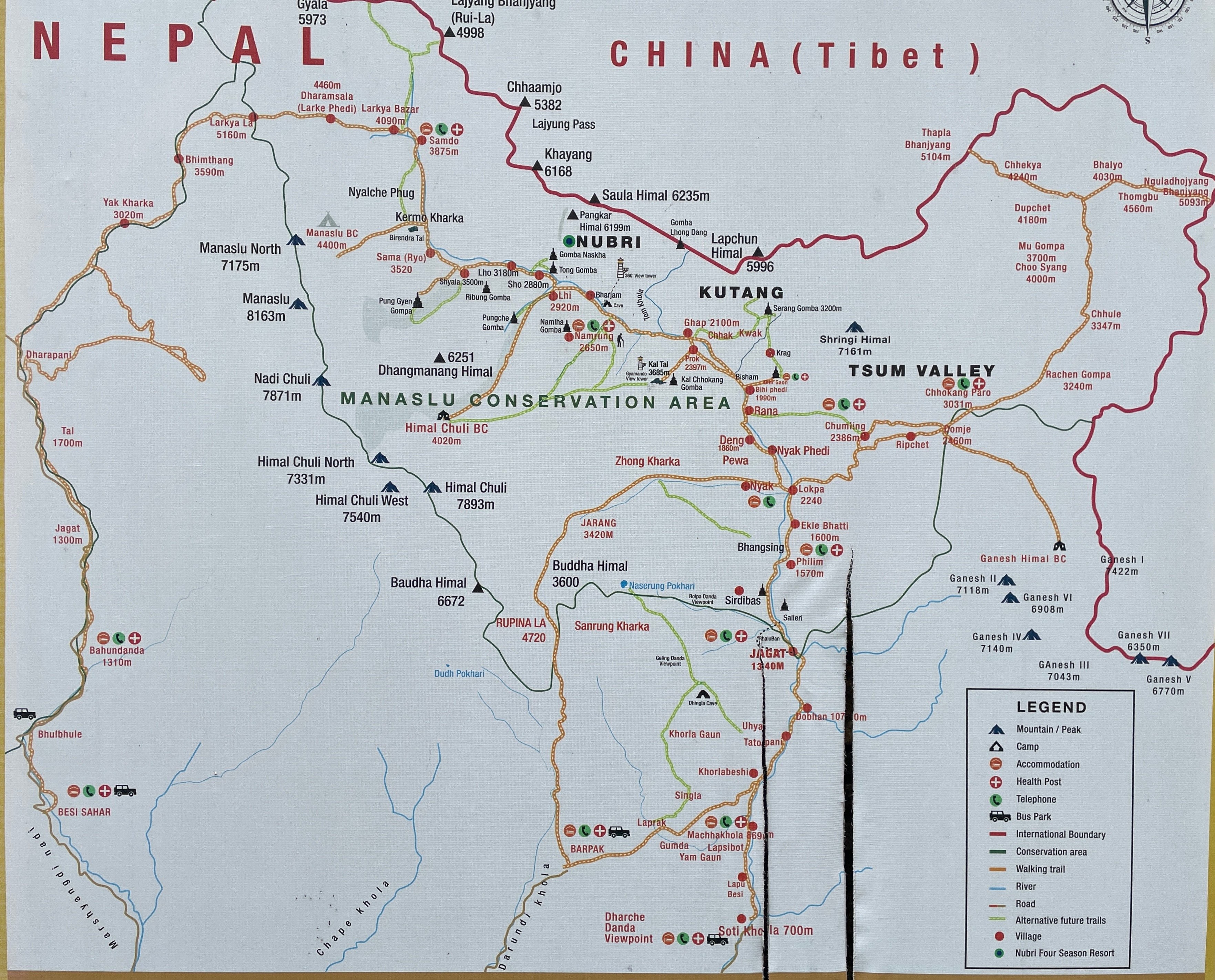 Manaslu Circuit Trek Map